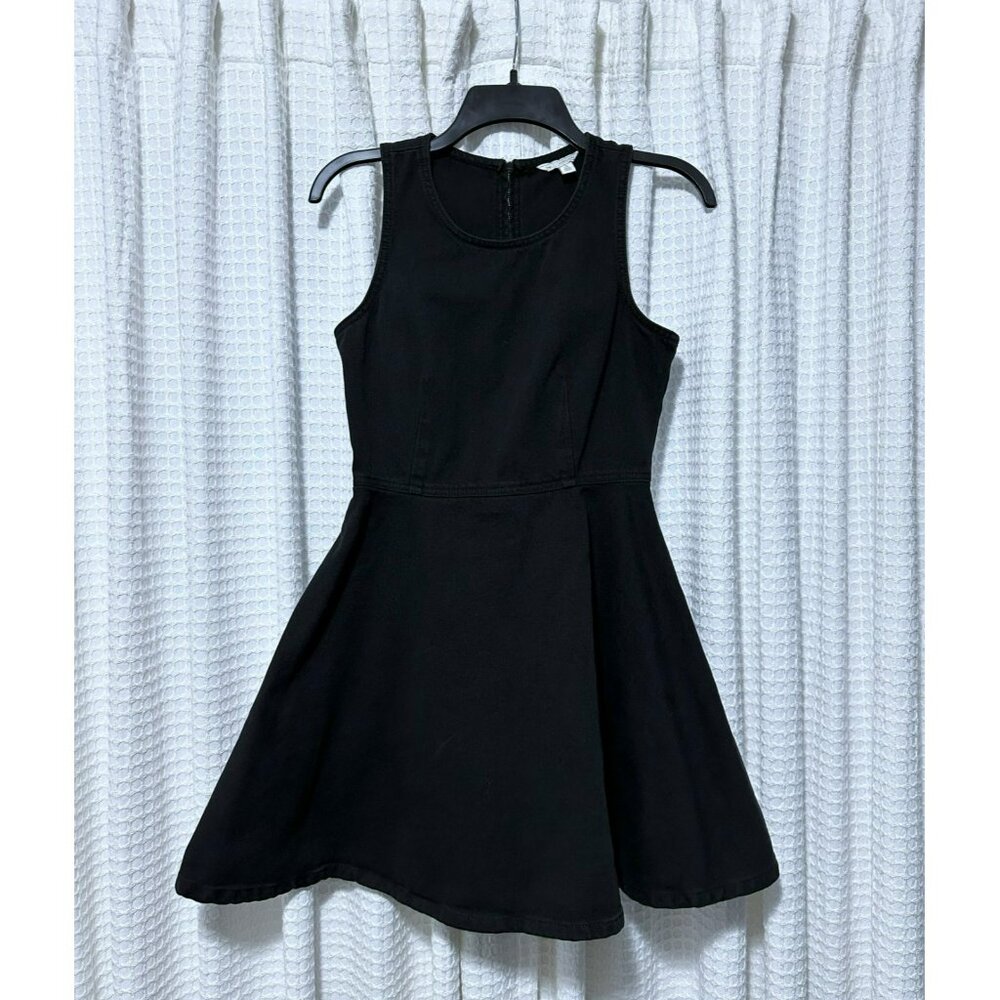 GAP Black Denim Fit and Flare Dress Size 0 Petite 100% Cotton